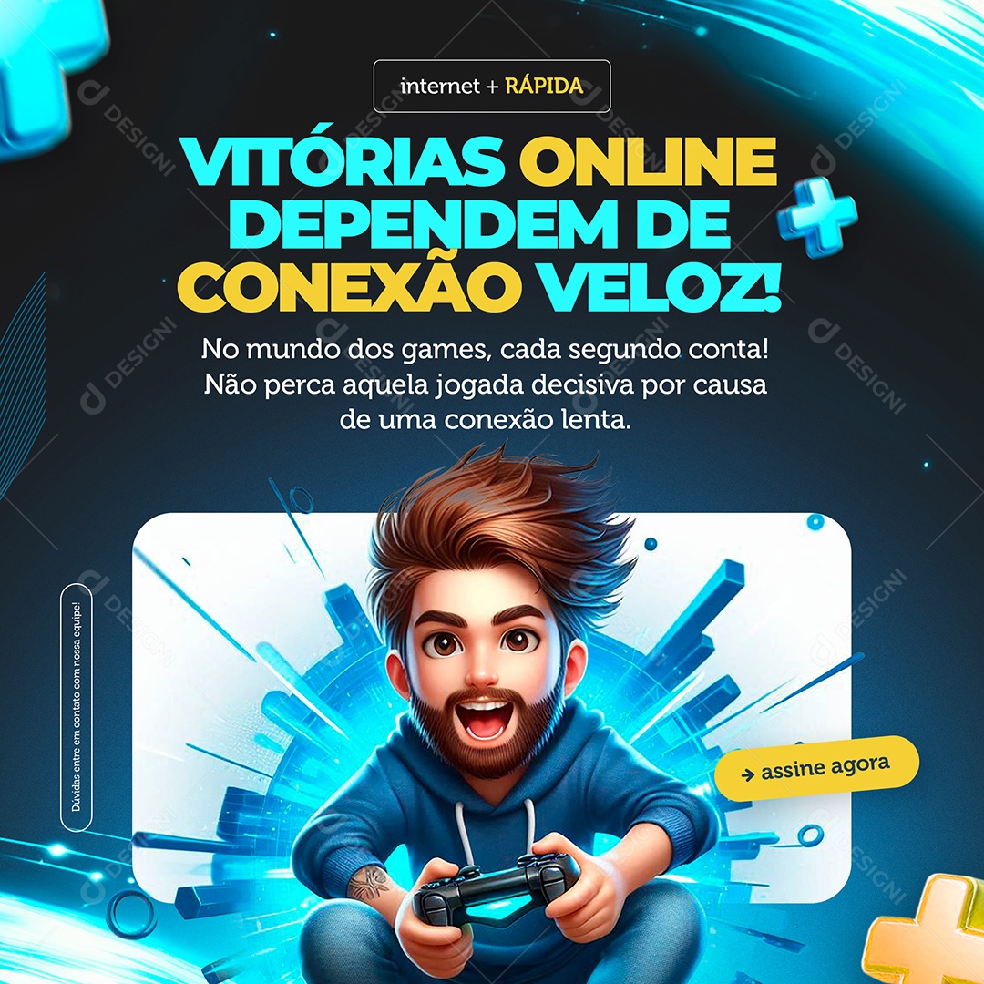 Planos Internet Vitórias Online Dependem de Conexão Veloz Social Media PSD Editável
