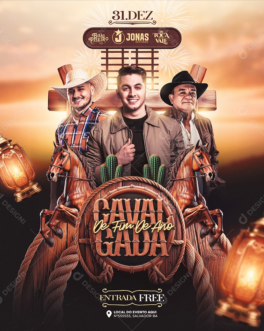 Cavalgada de Fim de Ano Feed Social Media PSD Editável