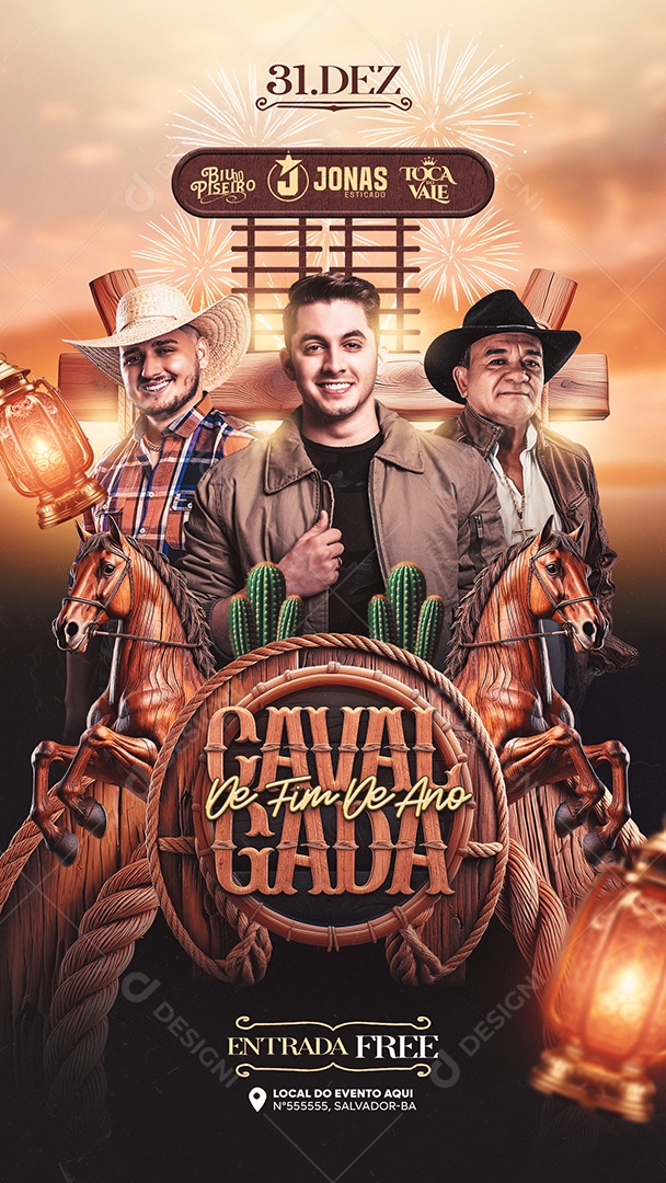 Cavalgada de Fim de Ano Story Social Media PSD Editável