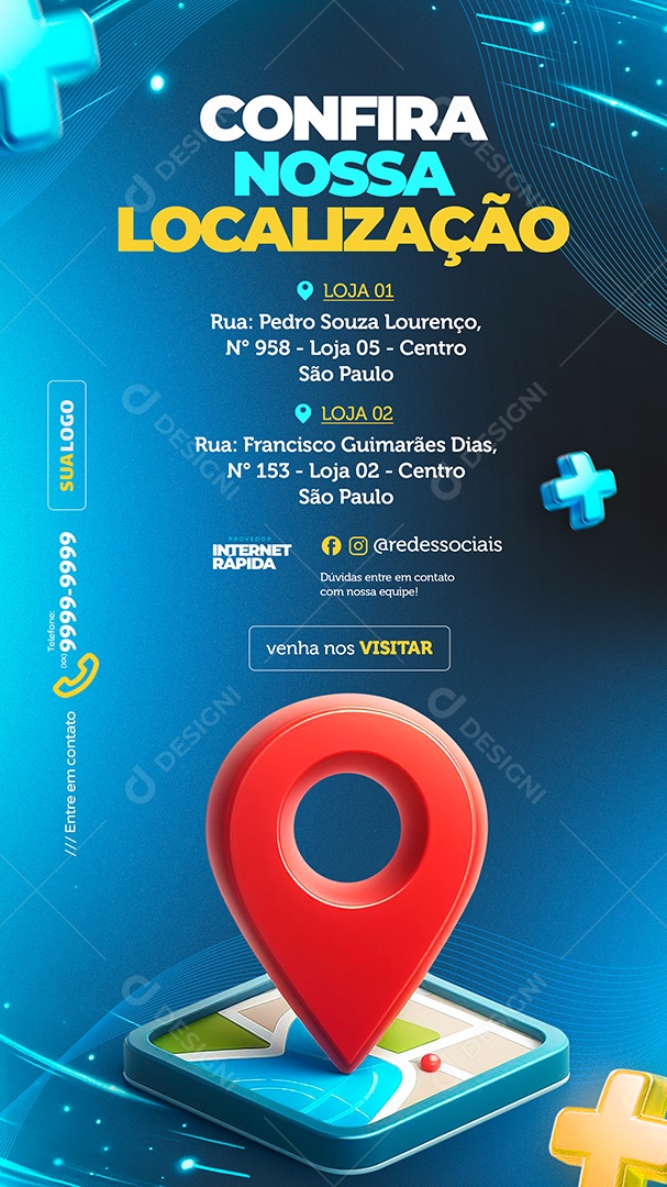 Story Confira Nossa Localização Social Media PSD Editável