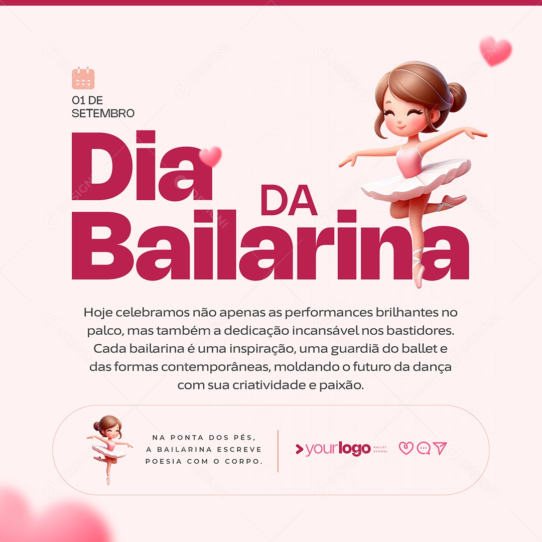 Story Dia Da Bailarina 01 De Setembro Um Corpo em Movimento Social Media PSD Editável