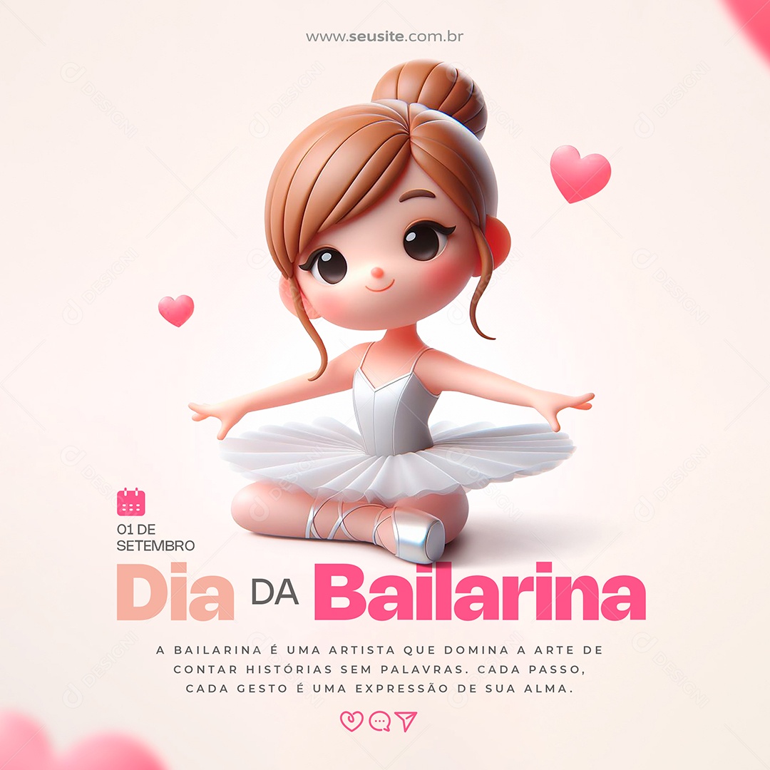 Social Media Dia Da Bailarina 01 De Setembro Um Corpo em Movimento PSD Editável