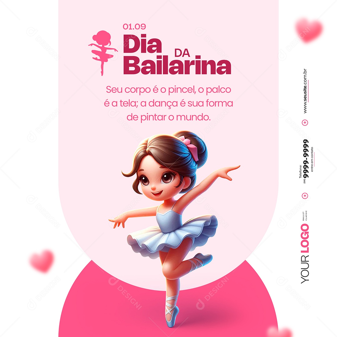 Dia Da Bailarina 01 De Setembro Um Corpo em Movimento Social Media PSD Editável