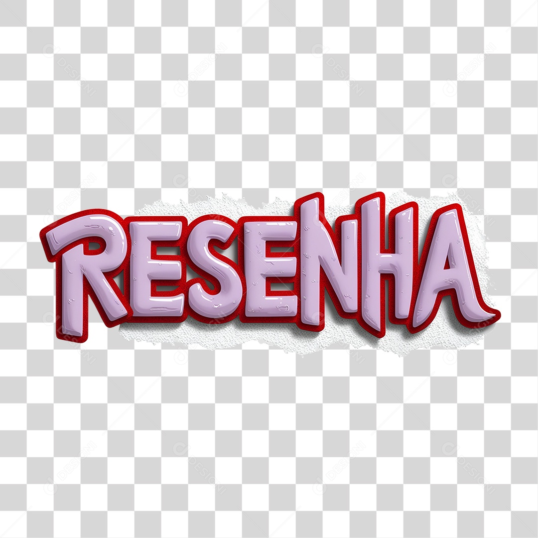 Texto 3D Resenha PNG Transparente