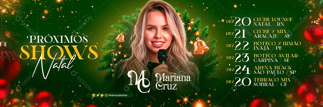 Carrossel Proximos Shows Natal Social Media PSD Editável