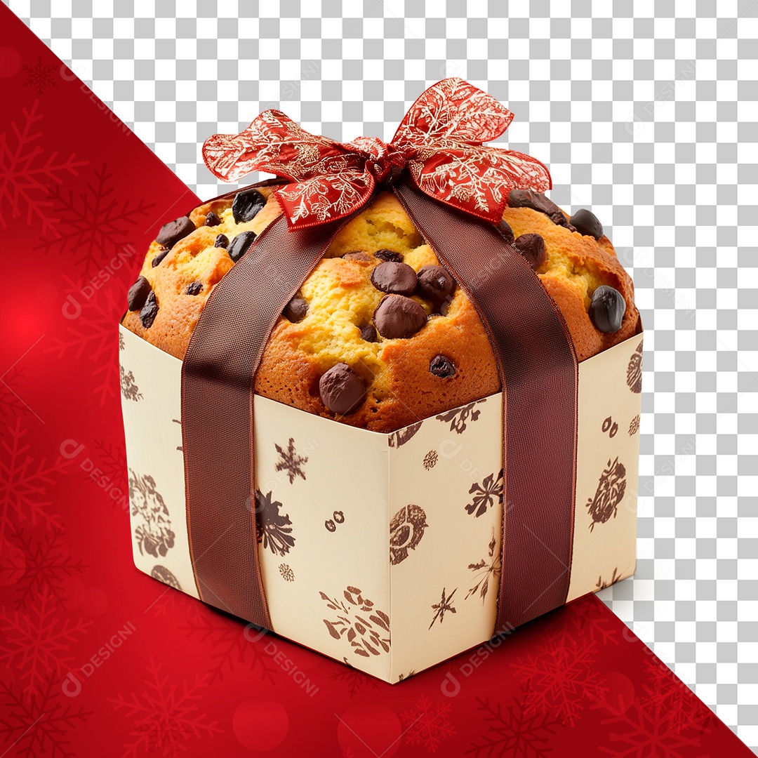 Panetone de Natal Elemento 3D Para Composição PSD