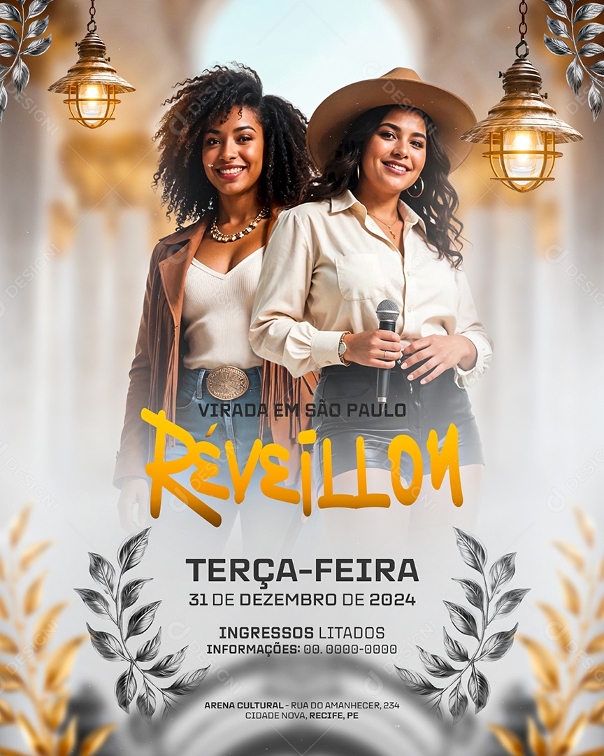 Flyer Shows Réveillon Social Media PSD Editável