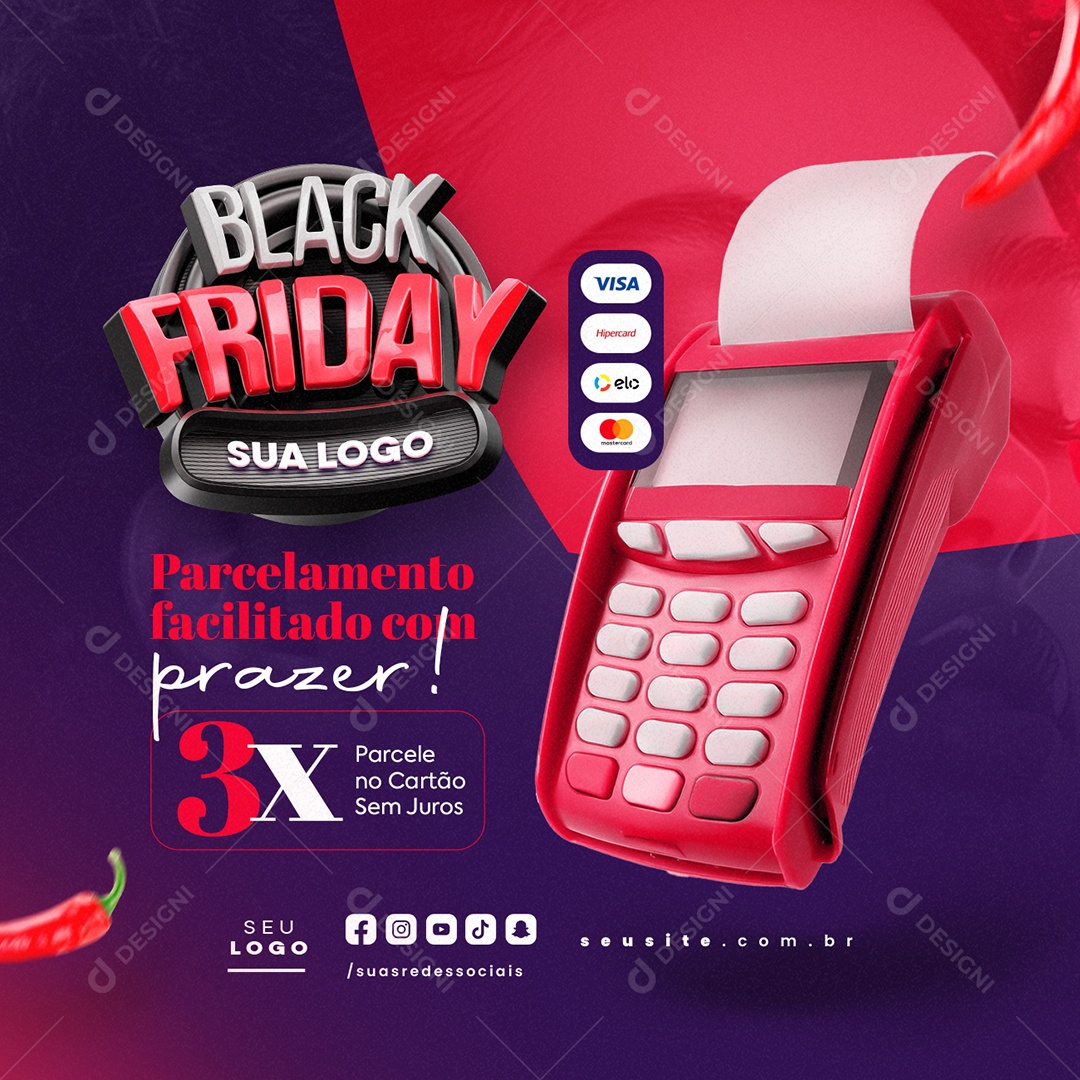 Sex Shop Black Friday Parcelamento Social Media PSD Editável