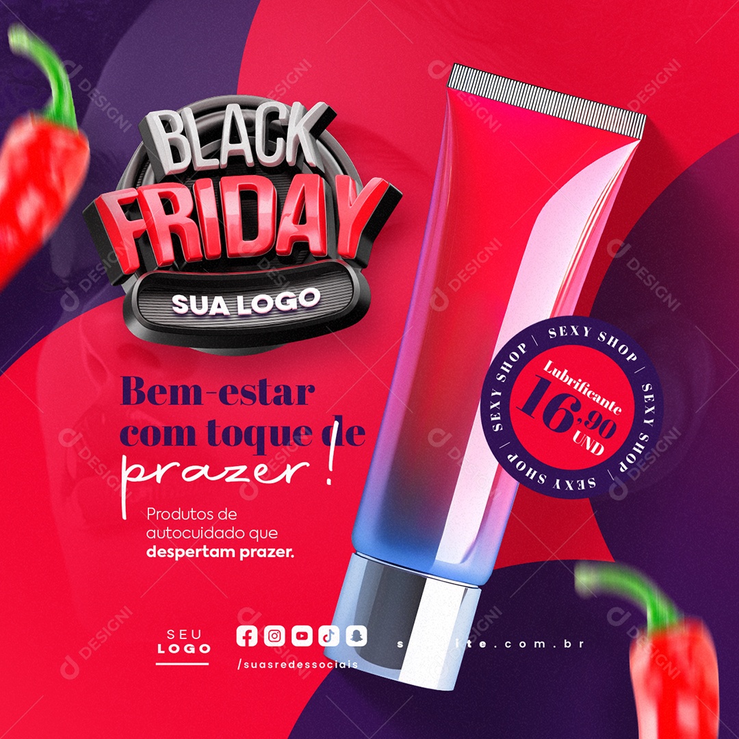Sex Shop Black Friday Social Media PSD Editável