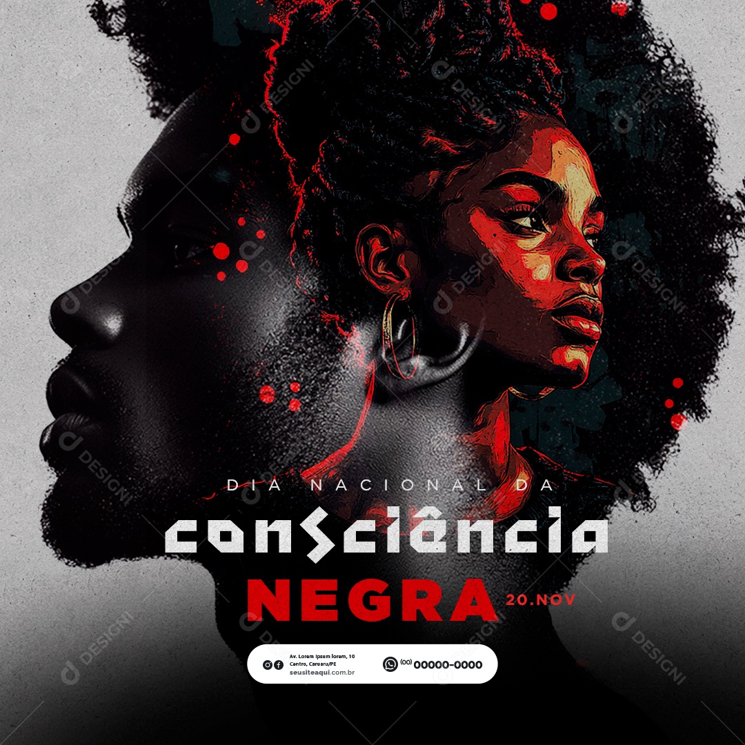 Dia da Consciência Negra 20 de Novembro Social Media PSD Editável