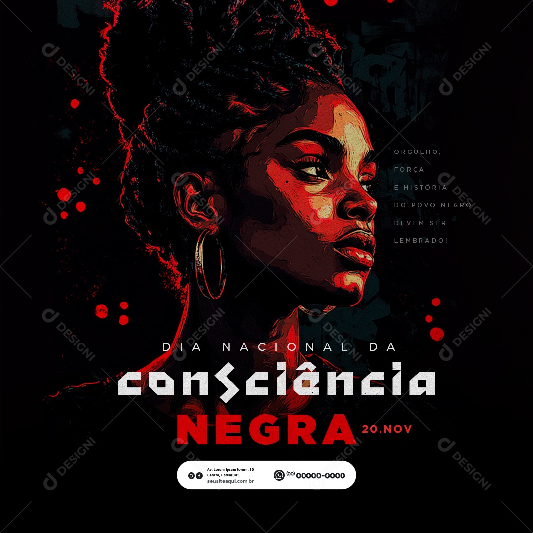 Dia da Consciência Negra 20 de Novembro Social Media PSD Editável