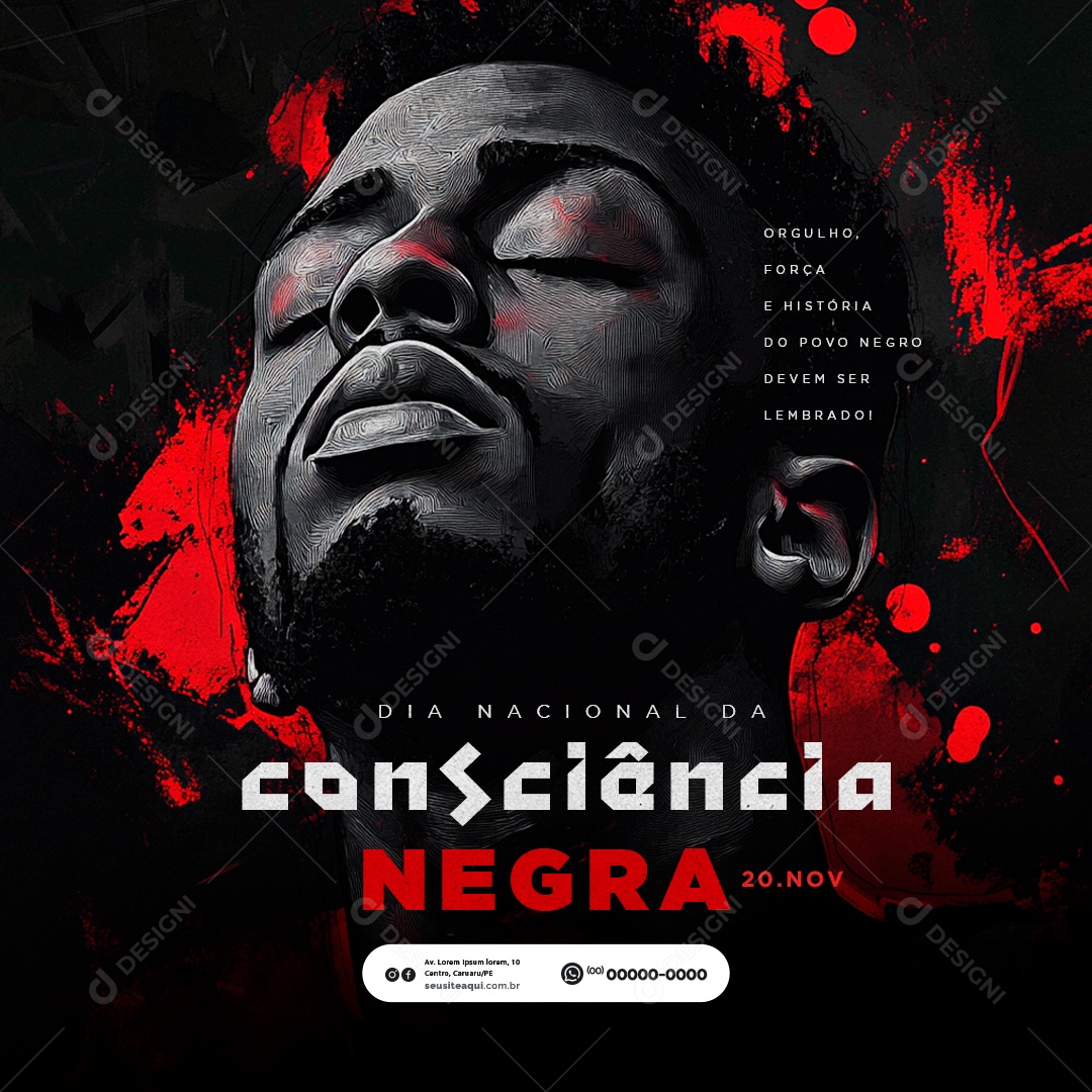 Dia da Consciência Negra 20 de Novembro Social Media PSD Editável