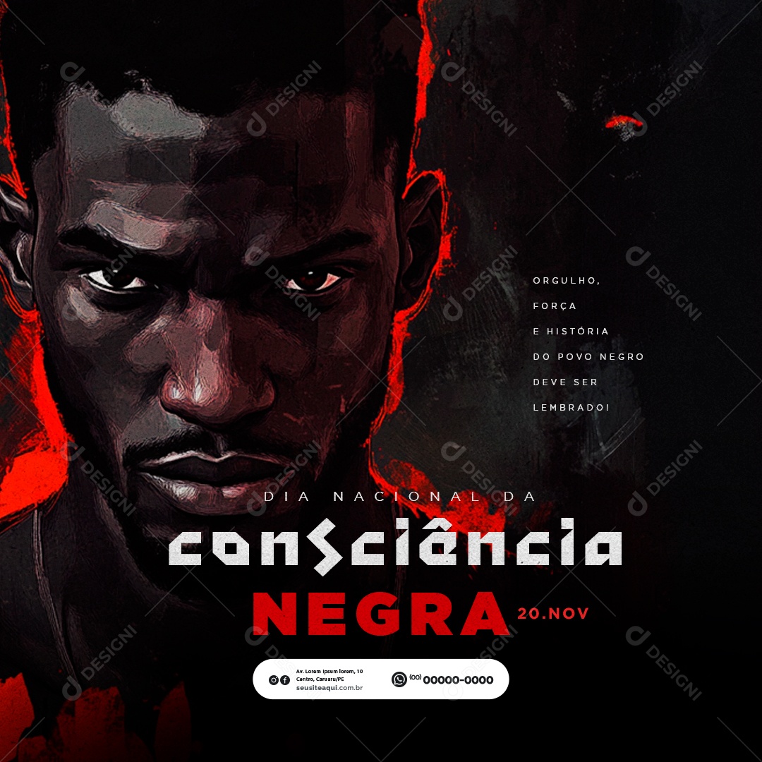 Dia da Consciência Negra 20 de Novembro Social Media PSD Editável