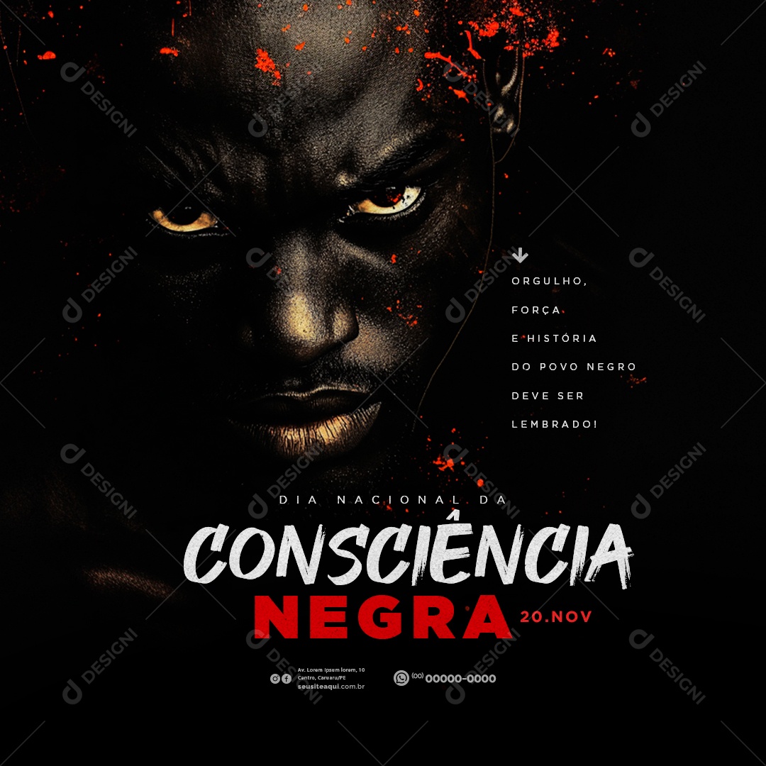Dia da Consciência Negra 20 de Novembro Social Media PSD Editável