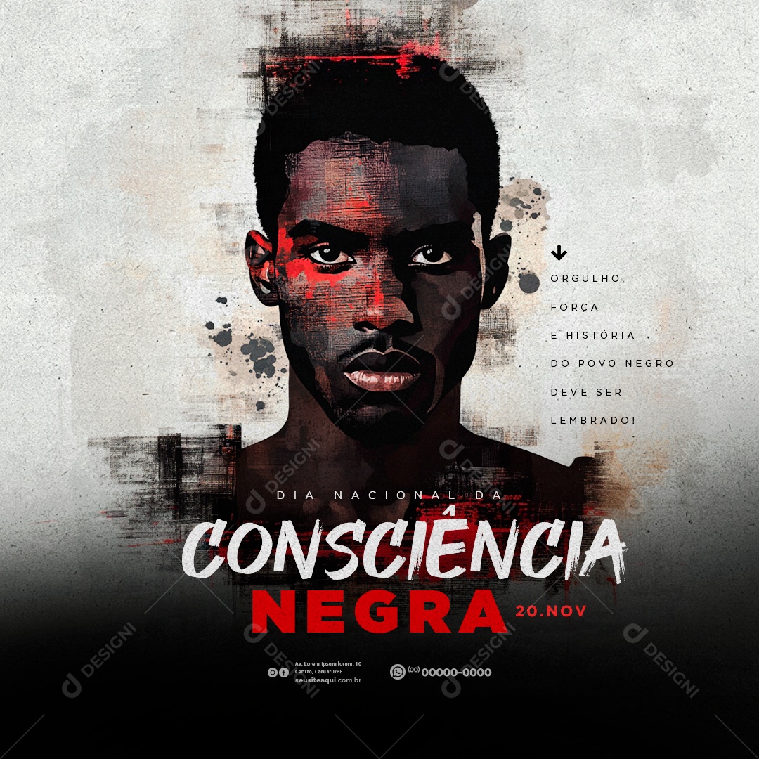 Dia da Consciência Negra 20 de Novembro Social Media PSD Editável