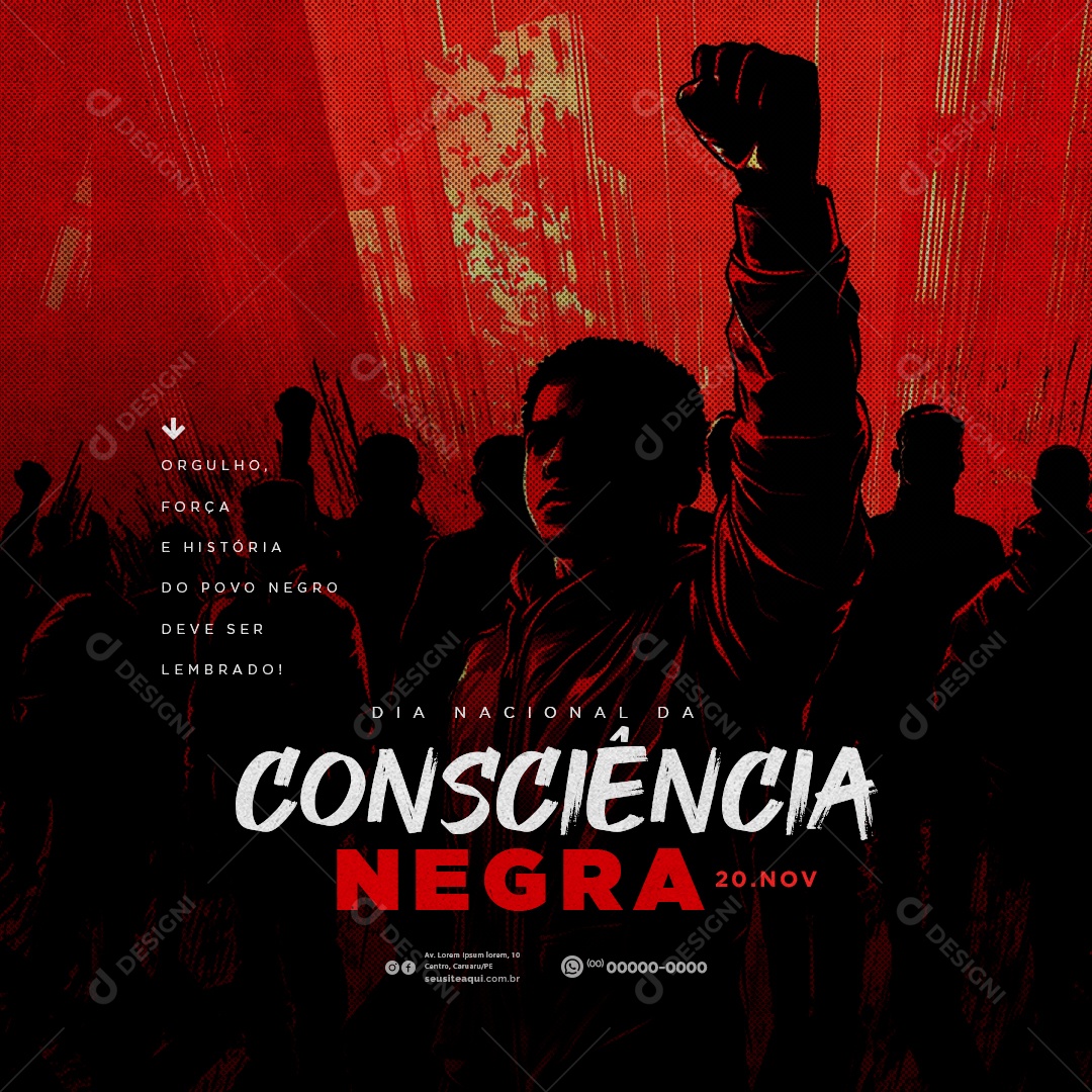 Dia da Consciência Negra 20 de Novembro Social Media PSD Editável