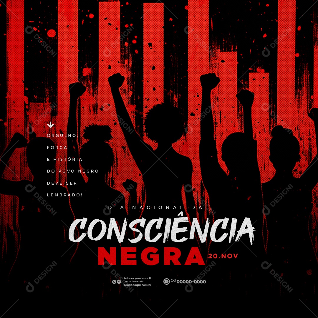 Dia da Consciência Negra 20 de Novembro Social Media PSD Editável