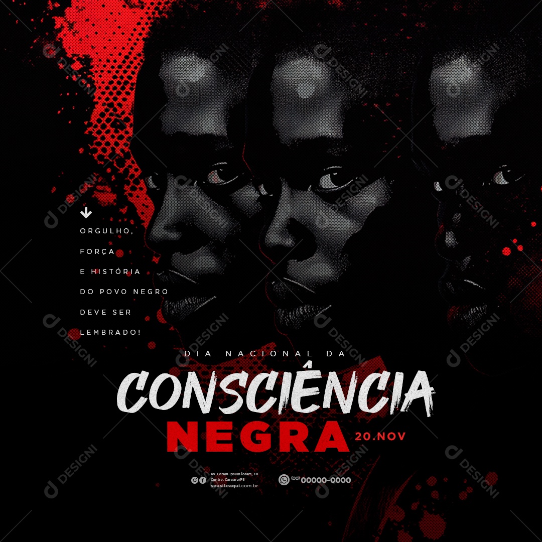 Dia da Consciência Negra 20 de Novembro Social Media PSD Editável