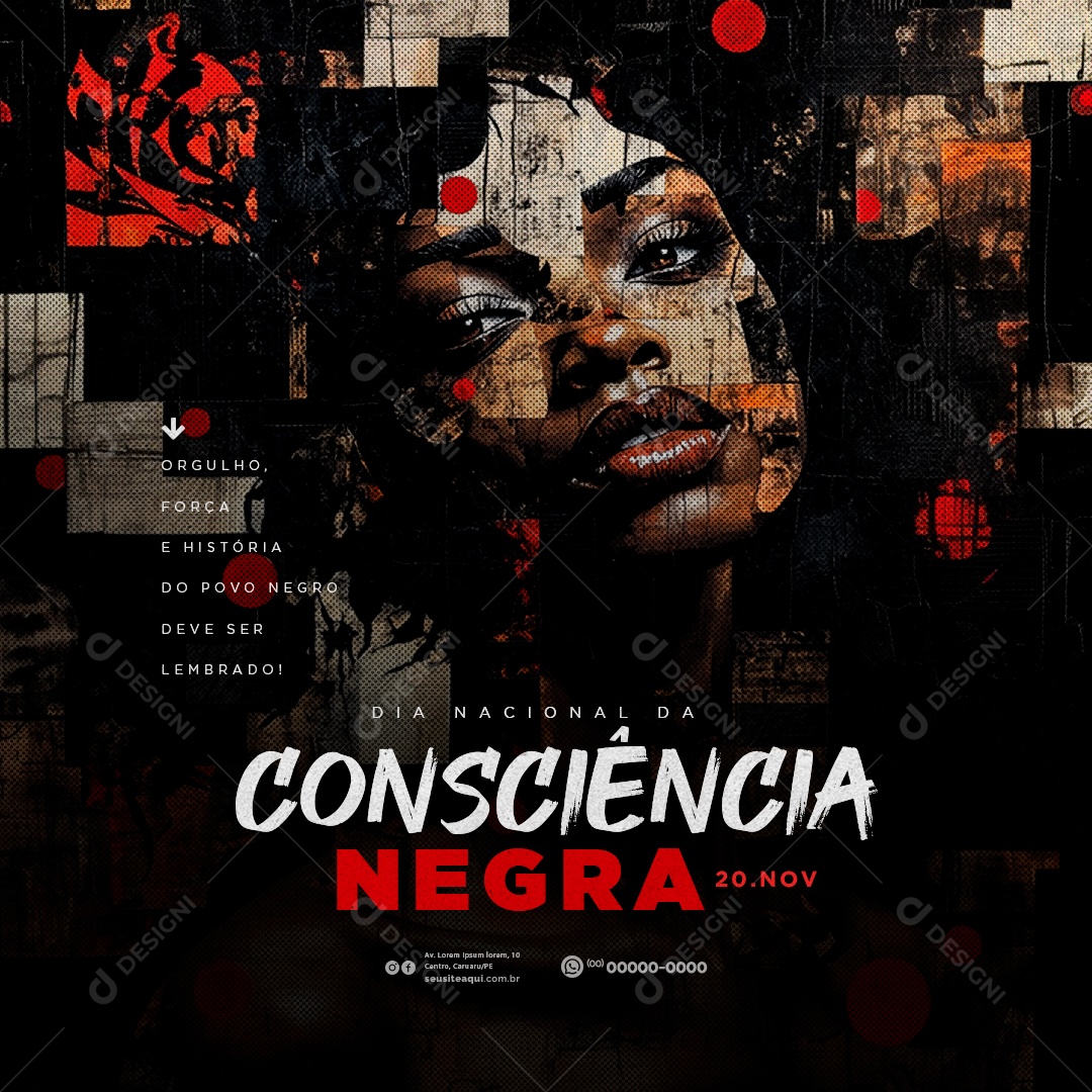 Dia da Consciência Negra 20 de Novembro Social Media PSD Editável