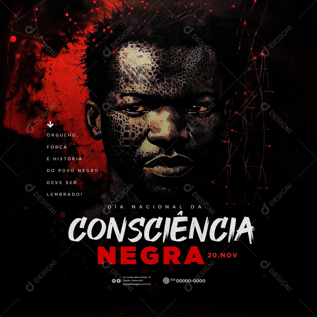 Dia da Consciência Negra 20 de Novembro Social Media PSD Editável