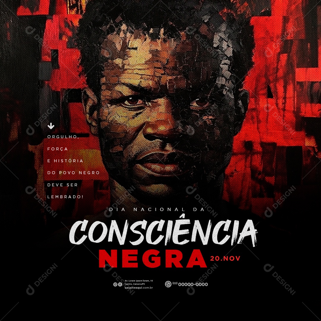 Dia da Consciência Negra 20 de Novembro Social Media PSD Editável