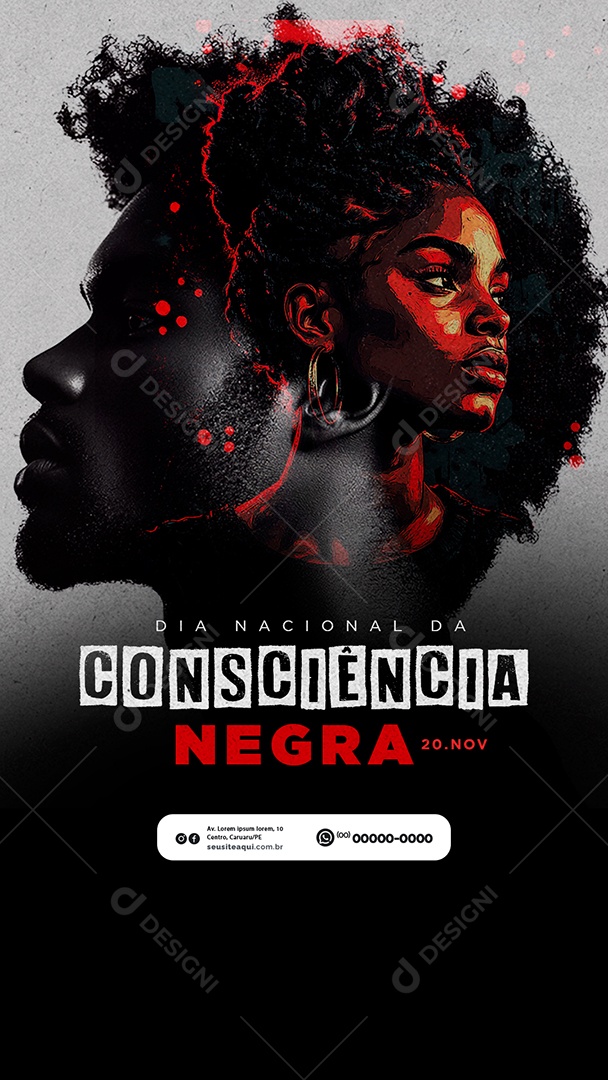 Story Dia da Consciência Negra 20 de Novembro Social Media PSD Editável