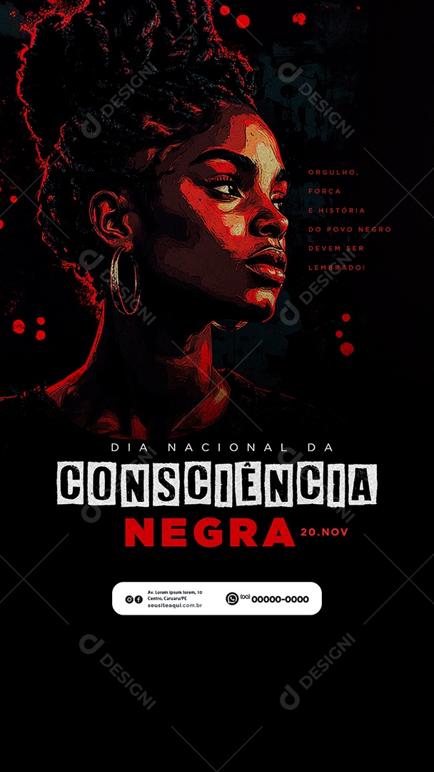Story Dia da Consciência Negra 20 de Novembro Social Media PSD Editável