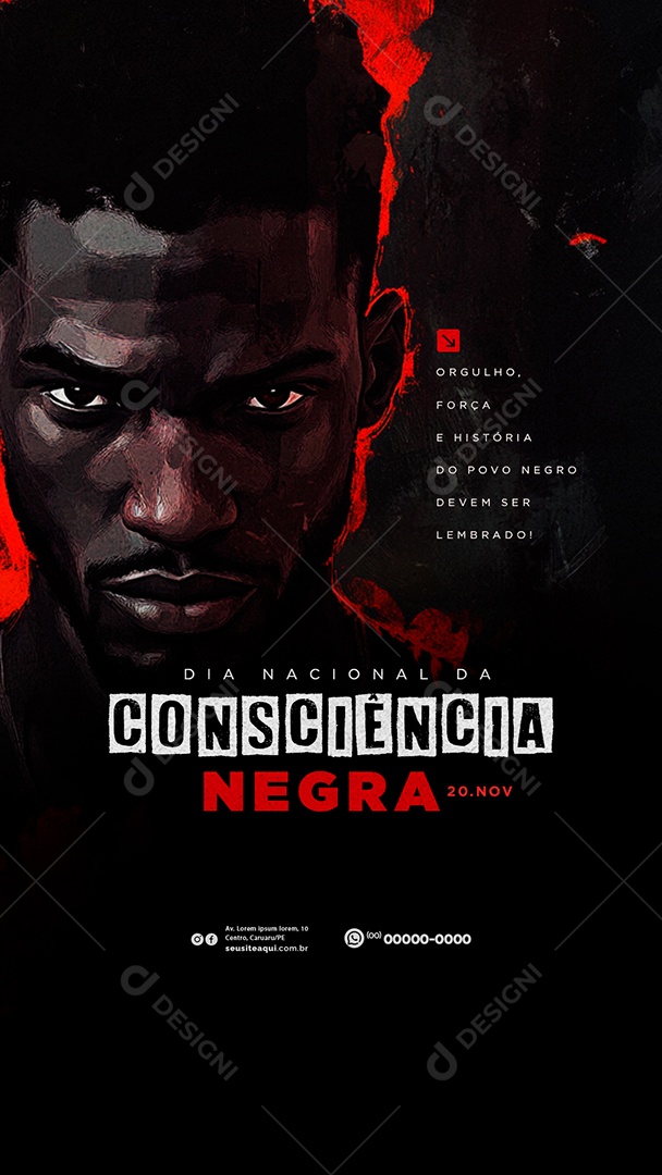 Story Dia da Consciência Negra 20 de Novembro Social Media PSD Editável