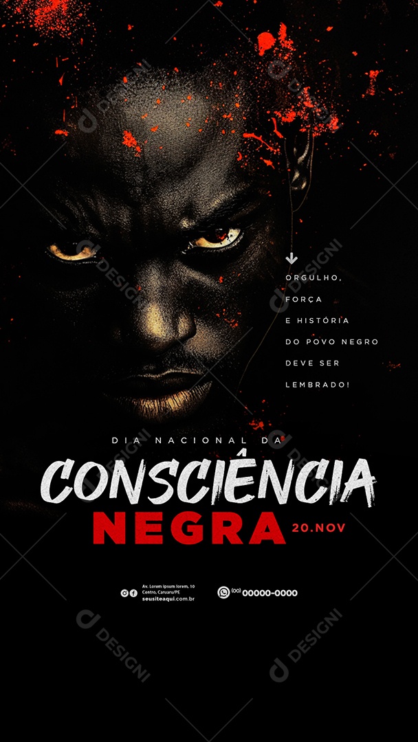 Story Dia da Consciência Negra 20 de Novembro Social Media PSD Editável