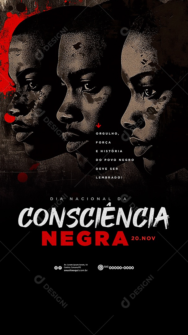 Story Dia da Consciência Negra 20 de Novembro Social Media PSD Editável