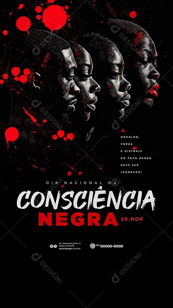 Story Dia da Consciência Negra 20 de Novembro Social Media PSD Editável