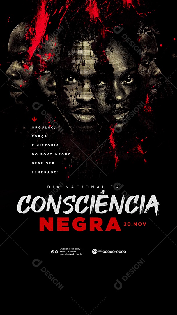 Story Dia da Consciência Negra 20 de Novembro Social Media PSD Editável