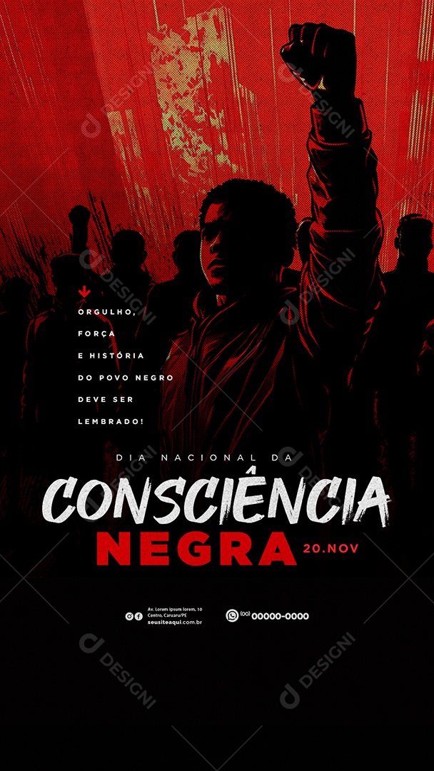 Story Dia da Consciência Negra 20 de Novembro Social Media PSD Editável