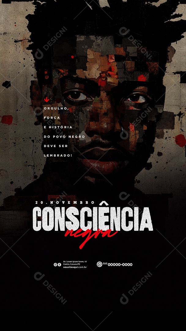 Story Dia da Consciência Negra 20 de Novembro Social Media PSD Editável