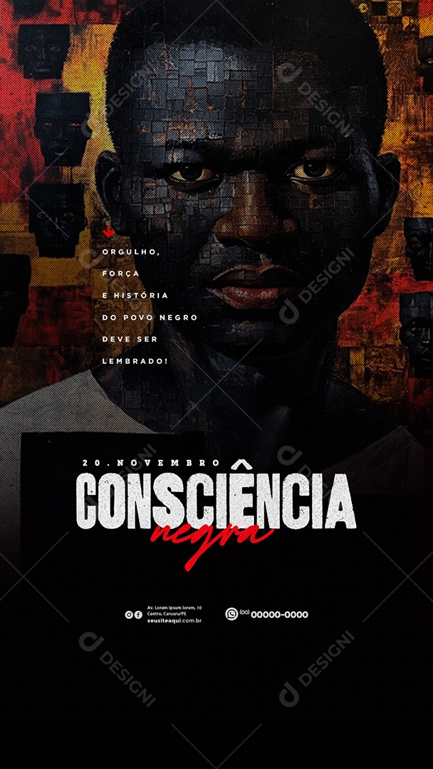 Story Dia da Consciência Negra 20 de Novembro Social Media PSD Editável