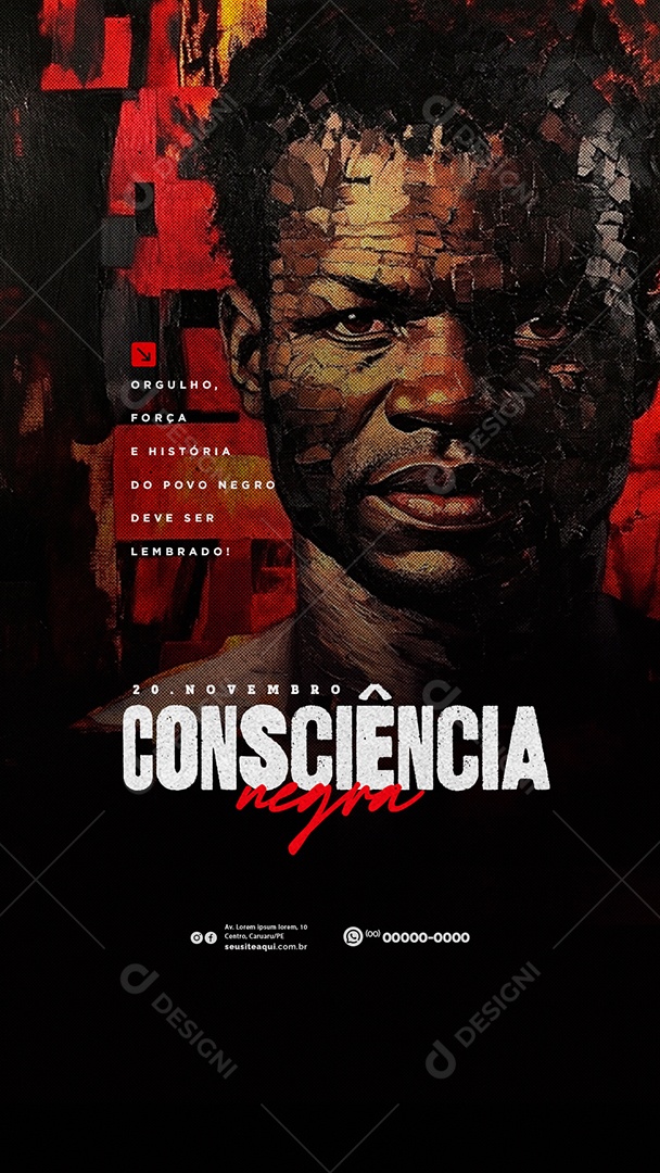 Story Dia da Consciência Negra 20 de Novembro Social Media PSD Editável