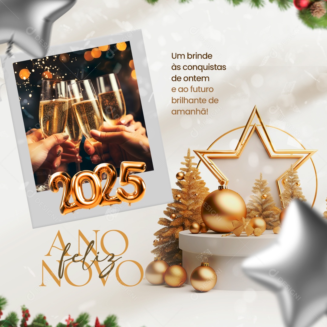 Convite de Confraternização de Fim de Ano Social Media PSD Editável