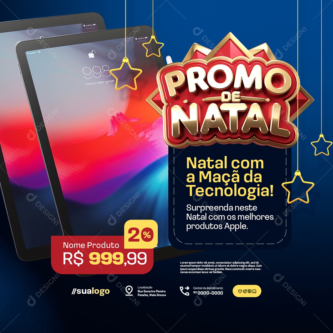 Lojas Produtos Eletrônicos Ofertas de Natal Social Media PSD Editável
