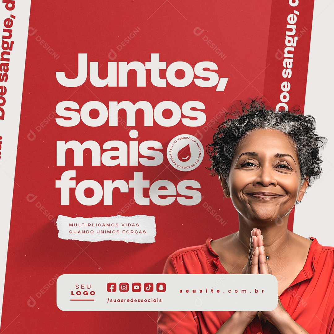 Dia Nacional do Doador de Sangue 25 de Novembro Social Media PSD Editável