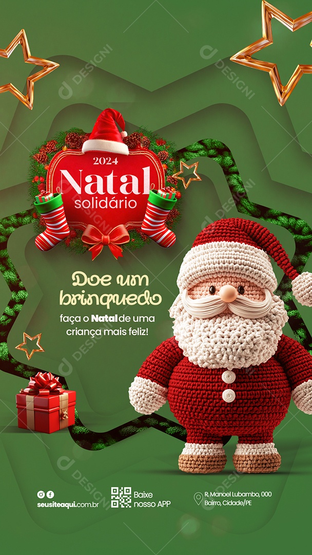 Story Natal Solidário Doe um Brinquedo Social Media PSD Editável