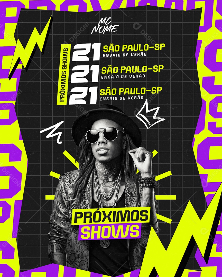 Story Próximos Shows Verão Story Social Media PSD Editável