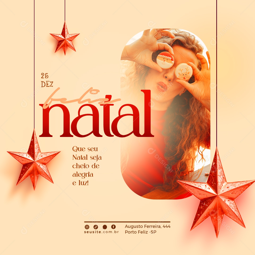 Feliz Natal 25 de Dezembro Boas Festas Social Media PSD Editável