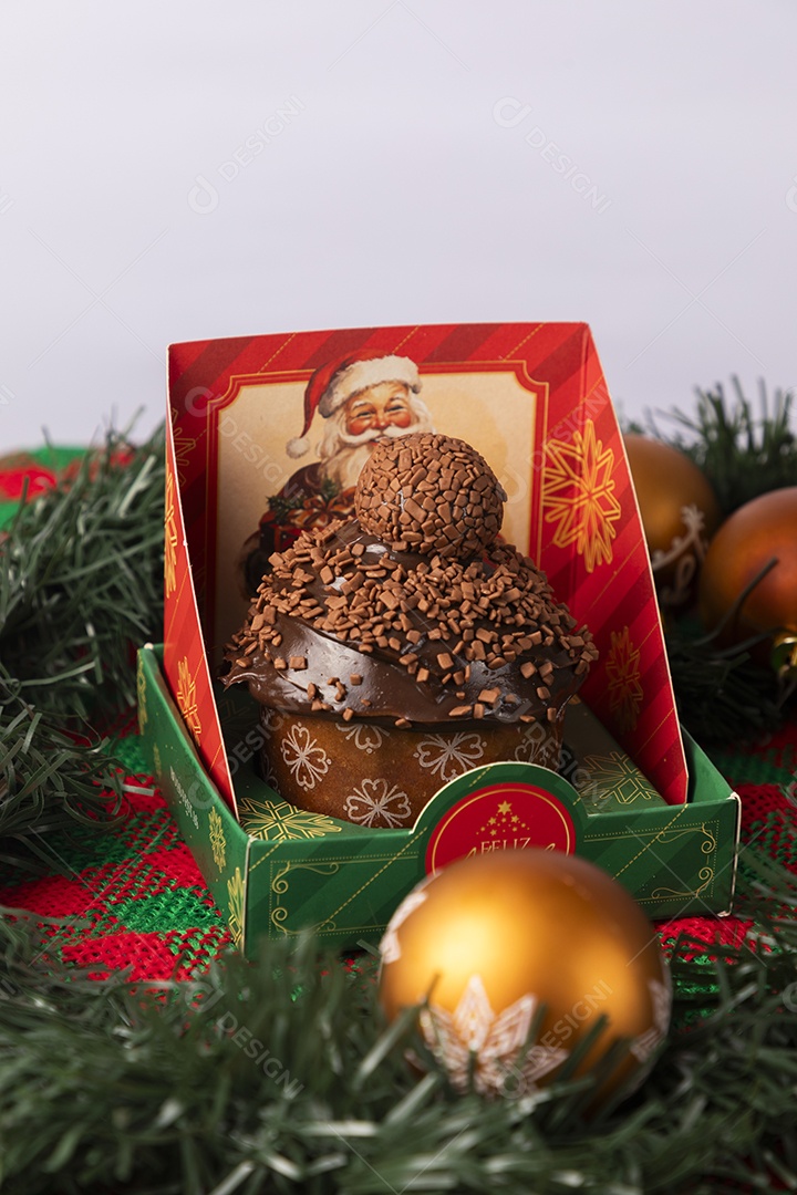 Mine panetone lindo e delicioso de chocolate