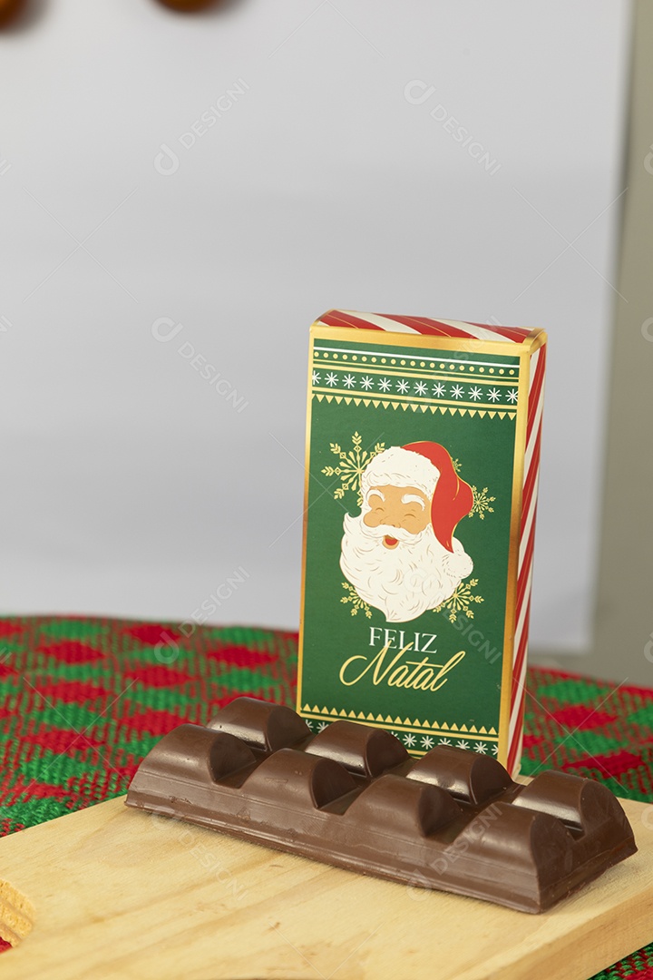 Barra de chocolate decorado para o natal
