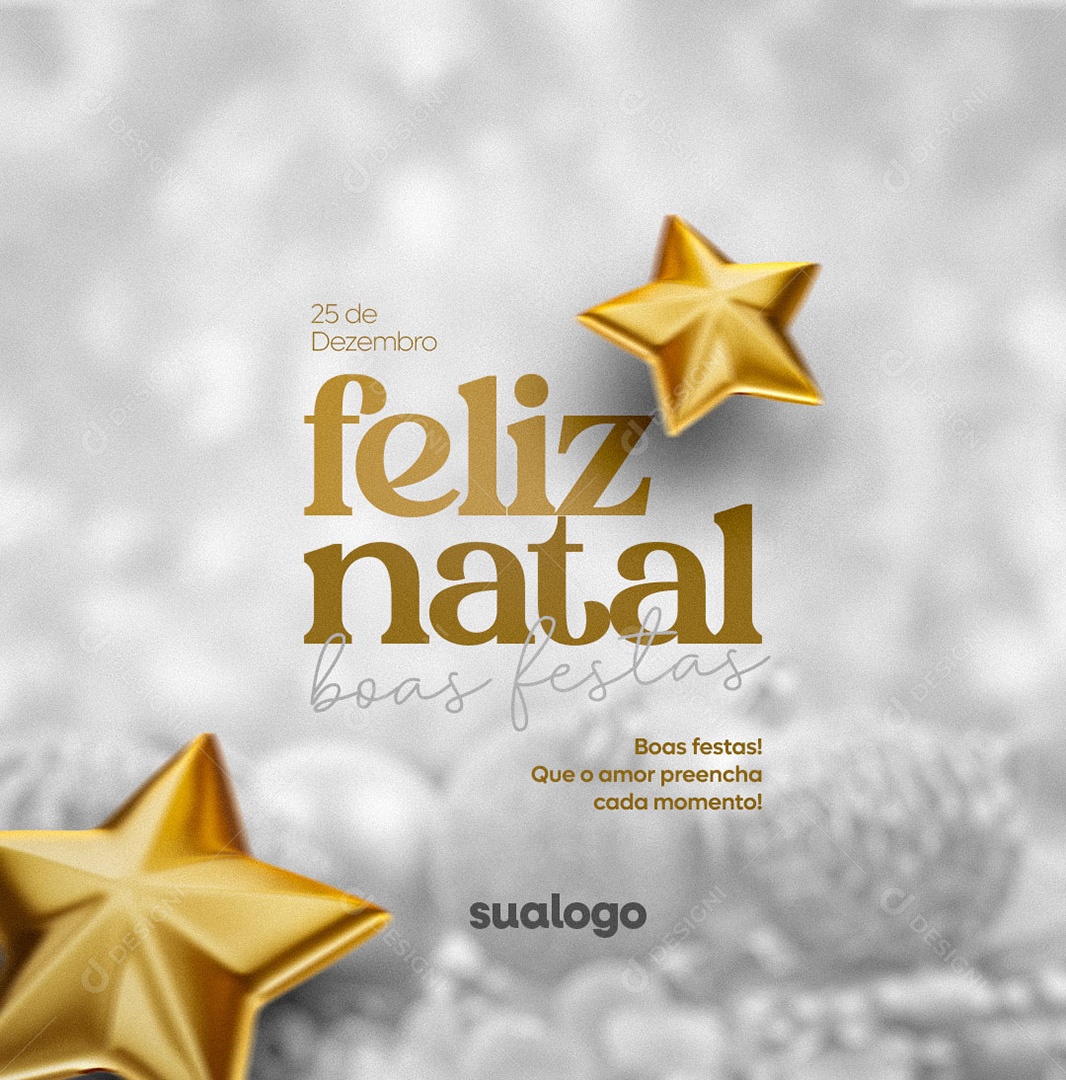 Feliz Natal 25 de Dezembro Boas Festas Social Media PSD Editável