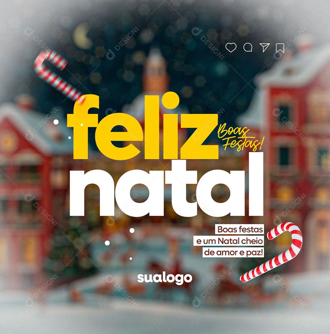 Feliz Natal 25 de Dezembro Boas Festas Social Media PSD Editável