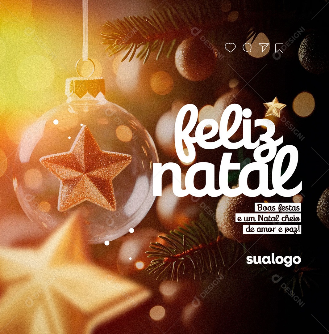 Feliz Natal 25 de Dezembro Boas Festas Social Media PSD Editável