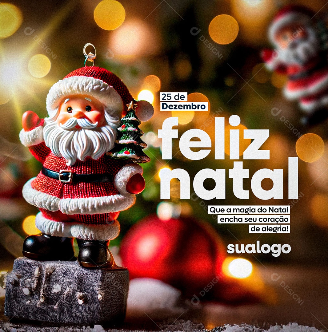 Feliz Natal 25 de Dezembro Natal Magico Social Media PSD Editável
