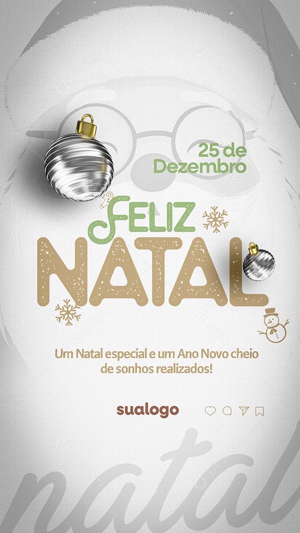 Story Feliz Natal 25 de Dezembro Um Natal Especial Social Media PSD Editável