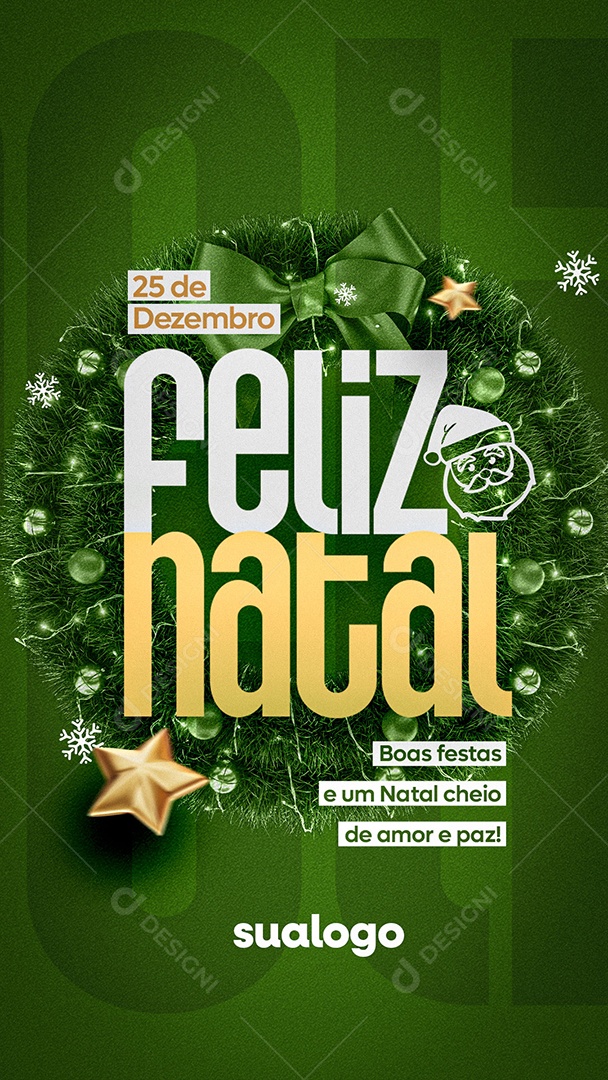 Story Feliz Natal 25 de Dezembro Boas Festas Social Media PSD Editável